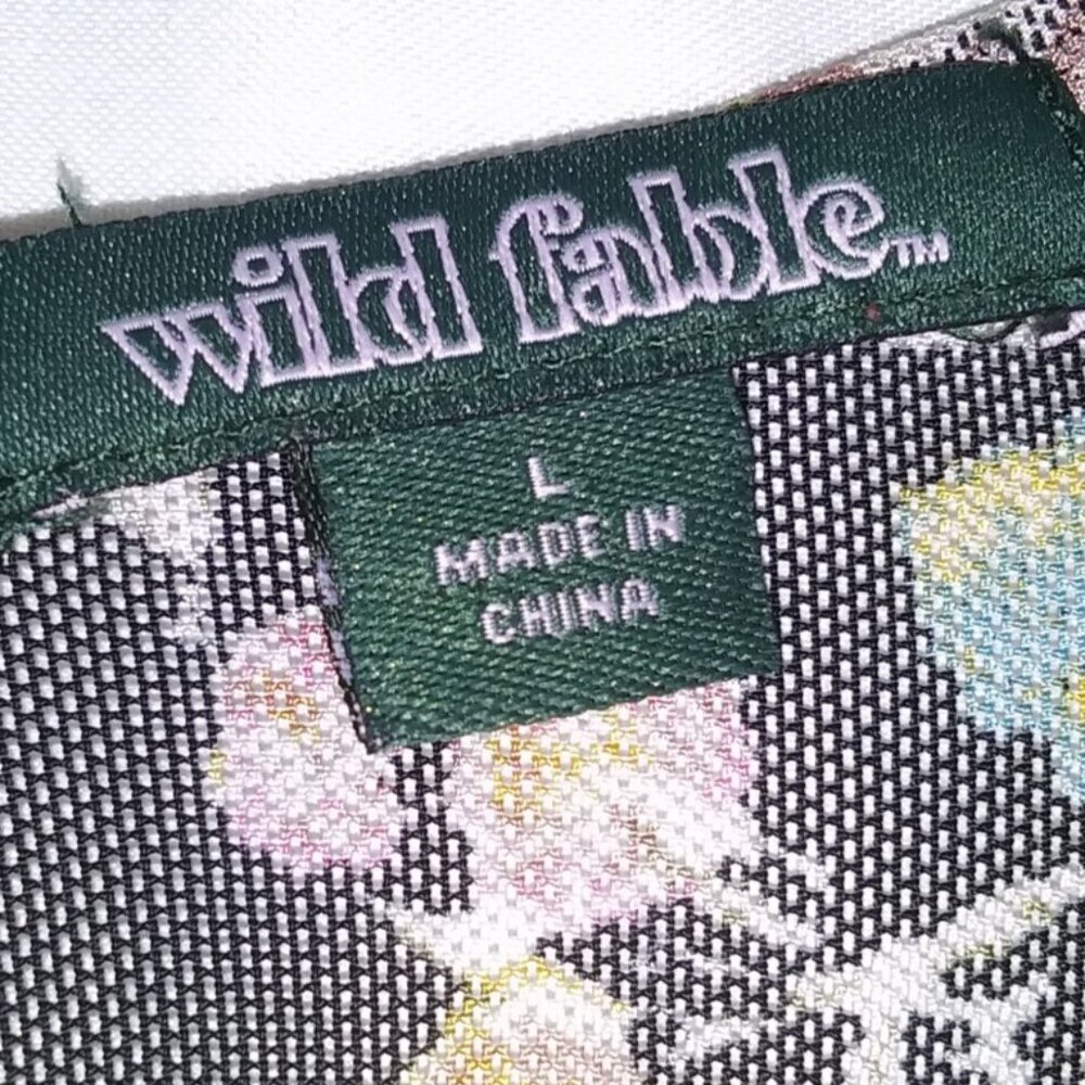 Wild Fable Women's Green Floral Long Sleeve Keyhole Cinched Sheer Dress Size L - Picture 6 of 10